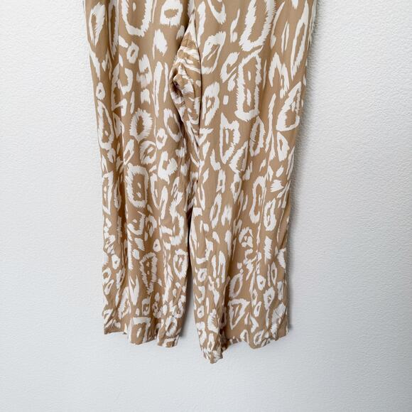 [Lafayette 148 New York] Camel Animal Print Tan Riverside Wide Leg Pants Size XL - Picture 9 of 12